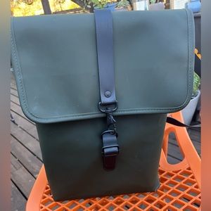 Rains Dark Green Unisex Waterproof  Back  pack